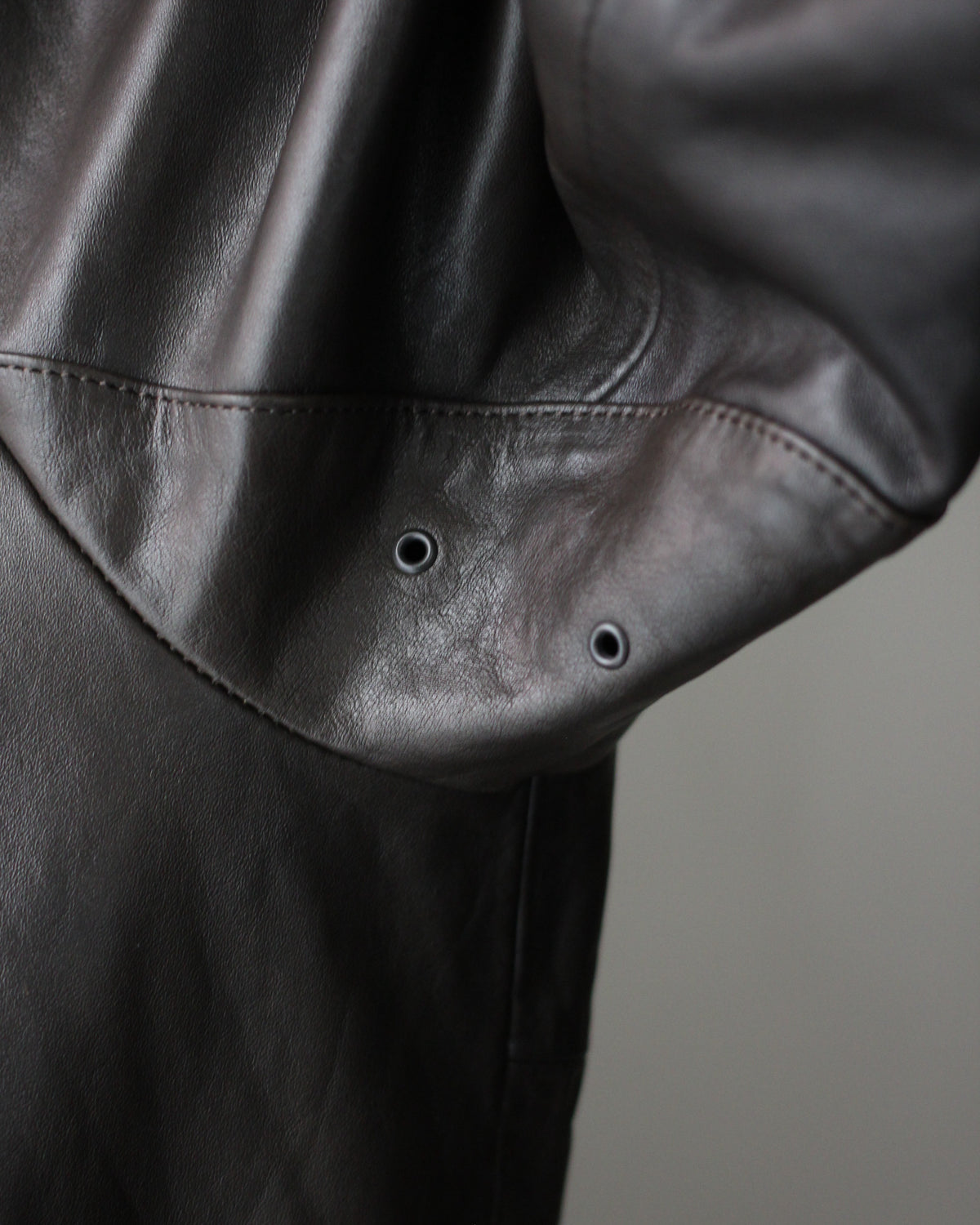 ssstein/MOUTON COLLAR CALF ZIP JACKET "DARK BROWN"