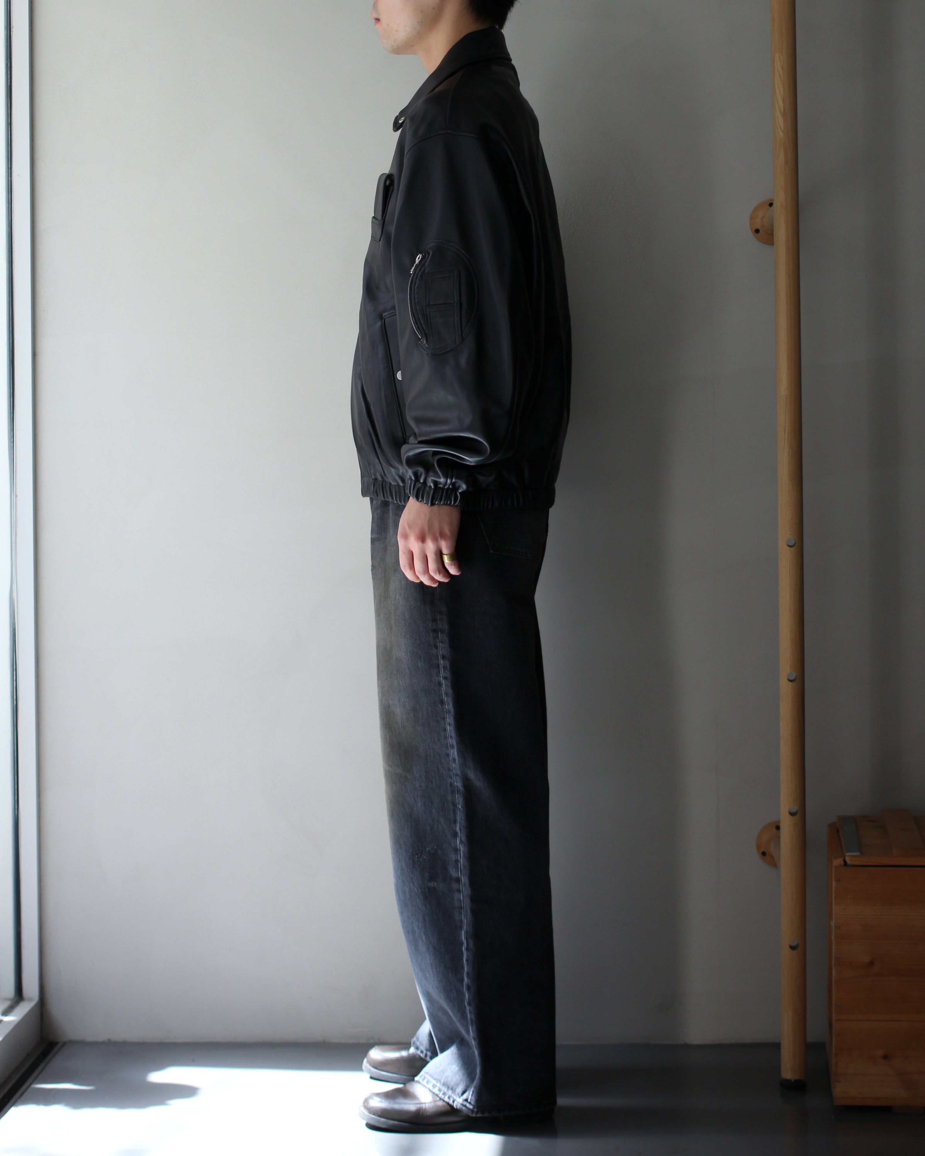 ssstein/SHEEP LEATHER FLIGHT JACKET 