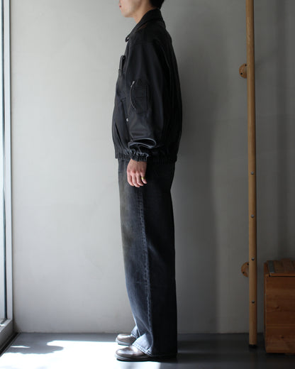 ssstein/SHEEP LEATHER FLIGHT JACKET "BLACK"