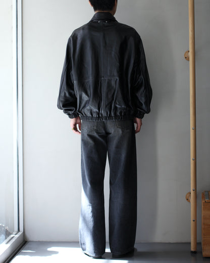 ssstein/SHEEP LEATHER FLIGHT JACKET "BLACK"