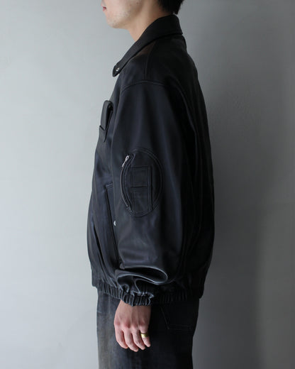 ssstein/SHEEP LEATHER FLIGHT JACKET "BLACK"