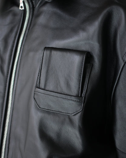 ssstein/SHEEP LEATHER FLIGHT JACKET "BLACK"