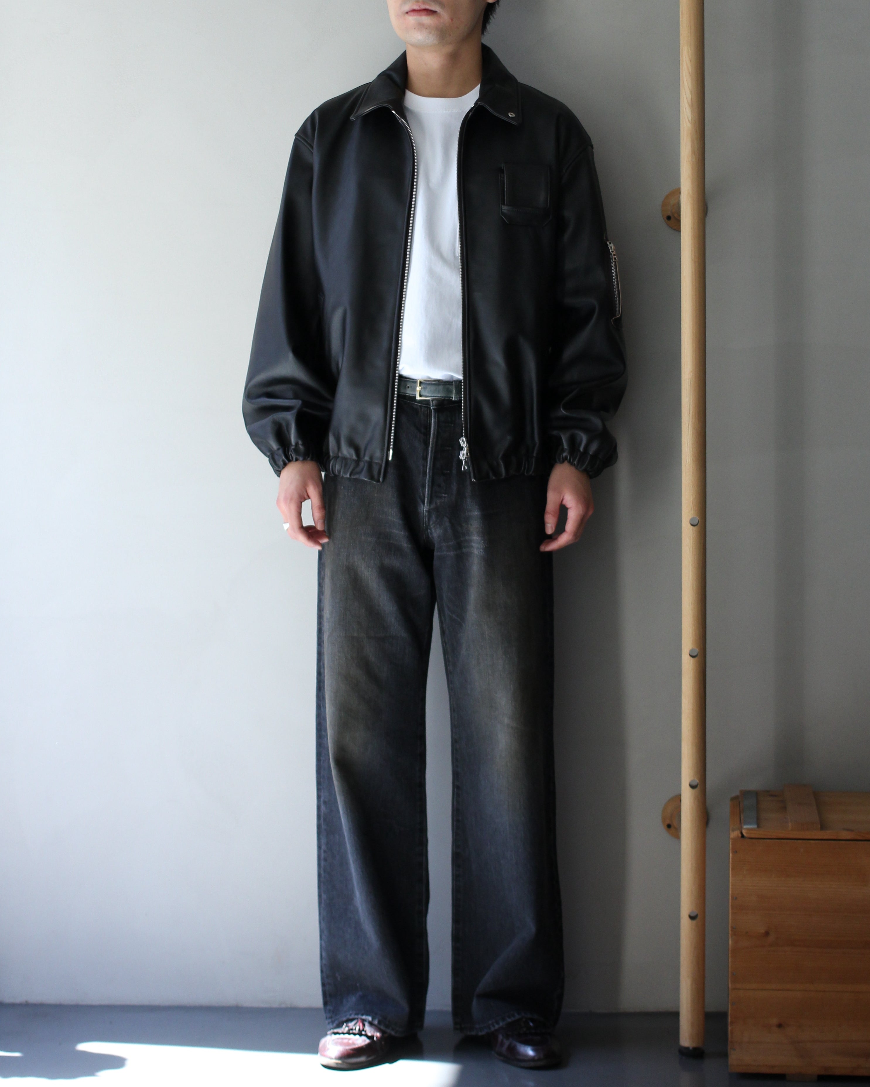 ssstein/SHEEP LEATHER FLIGHT JACKET 