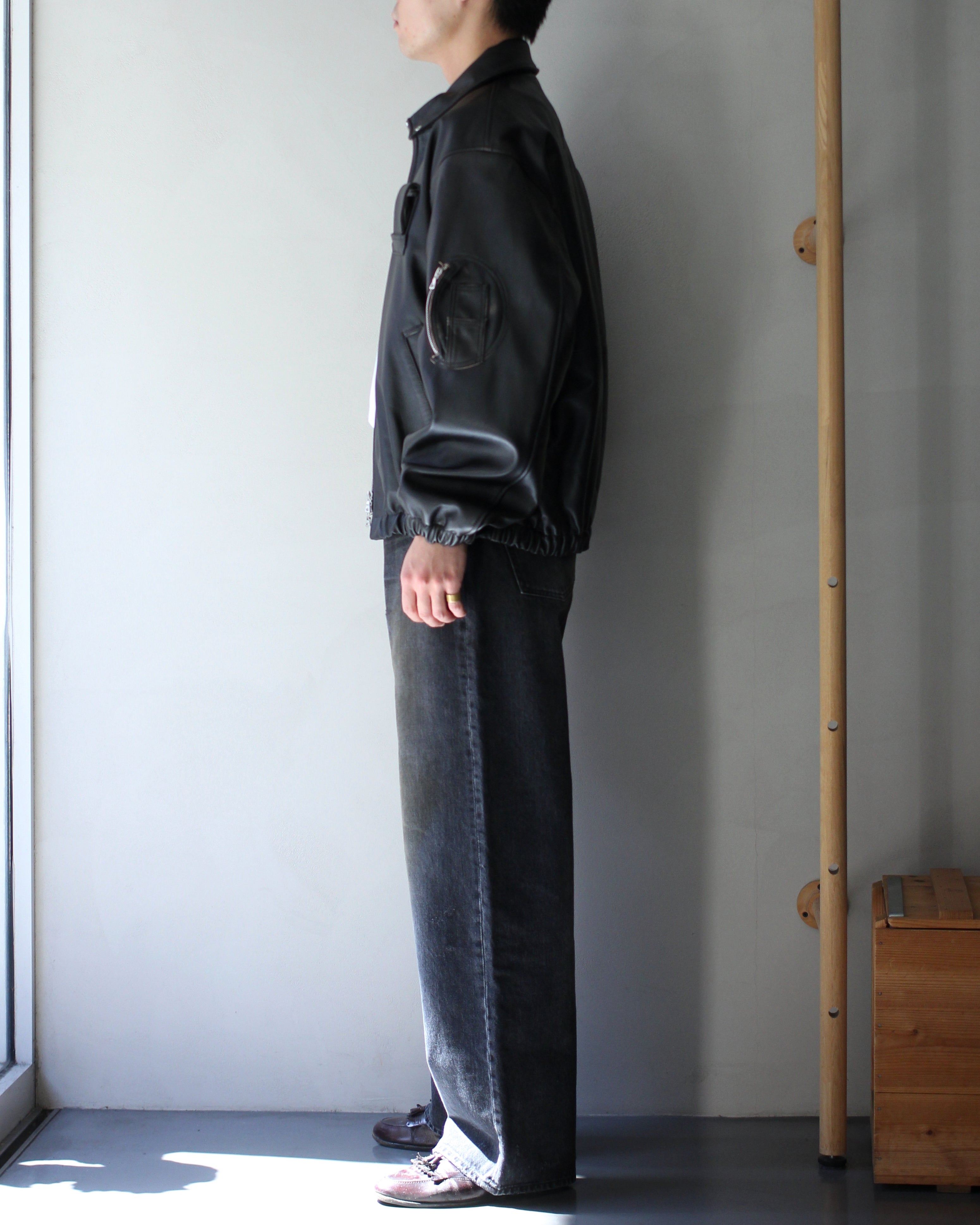 ssstein/SHEEP LEATHER FLIGHT JACKET 