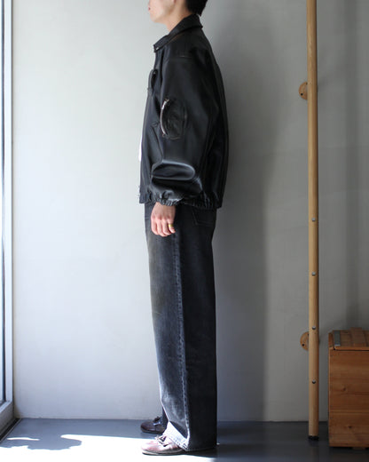 ssstein/SHEEP LEATHER FLIGHT JACKET "DARK BROWN"