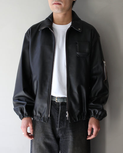 ssstein/SHEEP LEATHER FLIGHT JACKET "DARK BROWN"