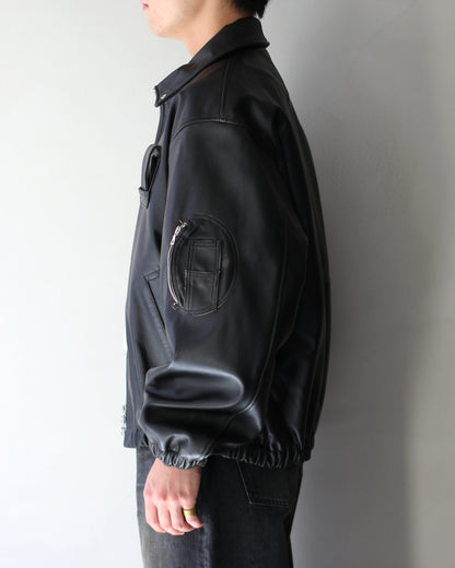 ssstein/SHEEP LEATHER FLIGHT JACKET "DARK BROWN"