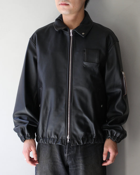 ssstein/SHEEP LEATHER FLIGHT JACKET "DARK BROWN"