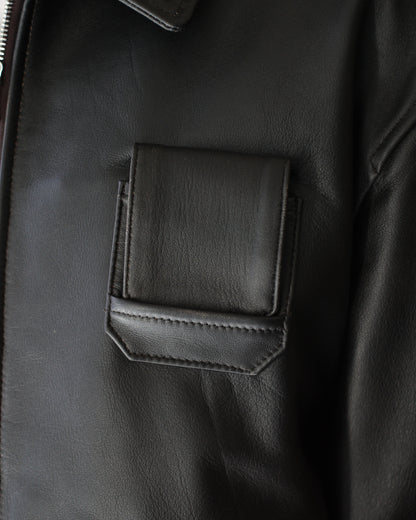 ssstein/SHEEP LEATHER FLIGHT JACKET "DARK BROWN"