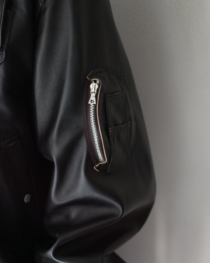 ssstein/SHEEP LEATHER FLIGHT JACKET "DARK BROWN"