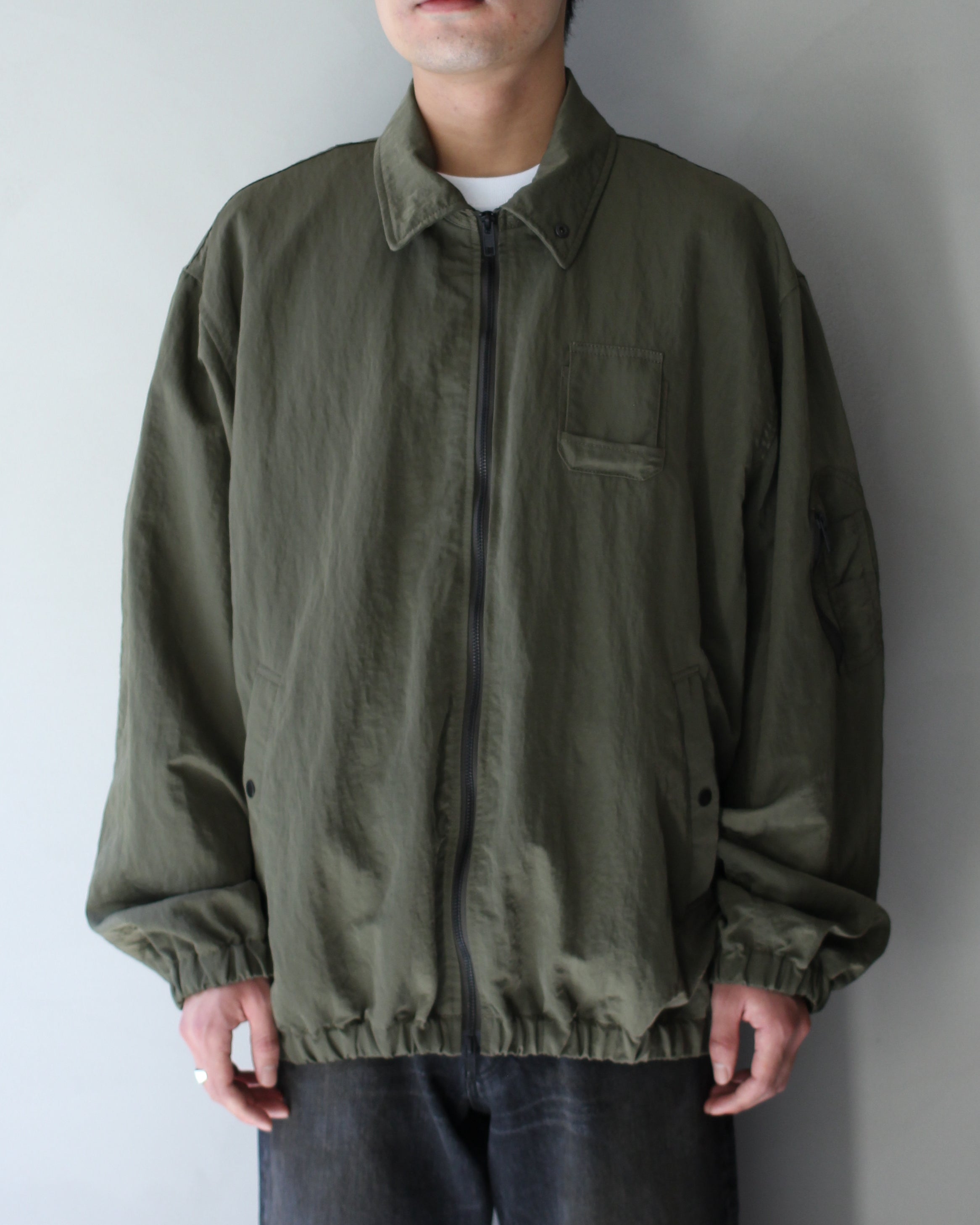 ssstein/BIO WASHED NYLON OVERSIZED FIGHT JACKET 