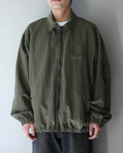 ssstein/BIO WASHED NYLON OVERSIZED FIGHT JACKET "MILITARY KHAKI"