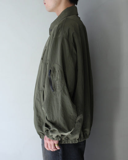 ssstein/BIO WASHED NYLON OVERSIZED FIGHT JACKET "MILITARY KHAKI"