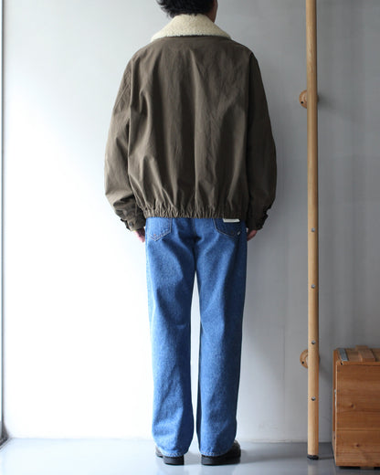 ssstein/DETATCHABLE COLLAR RESIN-FINISH COTTON JACKET  "KHAKI"