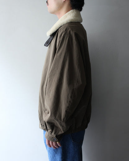 ssstein/DETATCHABLE COLLAR RESIN-FINISH COTTON JACKET  "KHAKI"