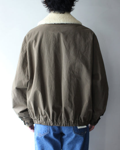 ssstein/DETATCHABLE COLLAR RESIN-FINISH COTTON JACKET  "KHAKI"