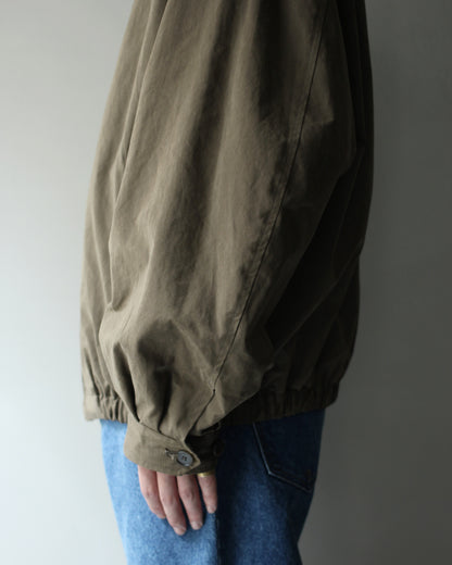 ssstein/DETATCHABLE COLLAR RESIN-FINISH COTTON JACKET  "KHAKI"