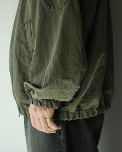 ssstein/BIO WASHED NYLON OVERSIZED FIGHT JACKET "MILITARY KHAKI"