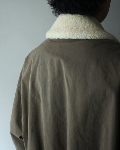 ssstein/DETATCHABLE COLLAR RESIN-FINISH COTTON JACKET  "KHAKI"