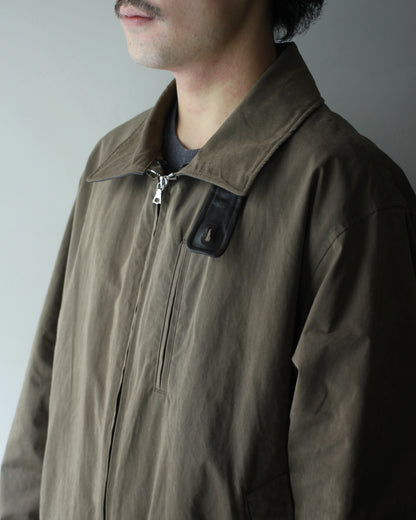 ssstein/DETATCHABLE COLLAR RESIN-FINISH COTTON JACKET  "KHAKI"