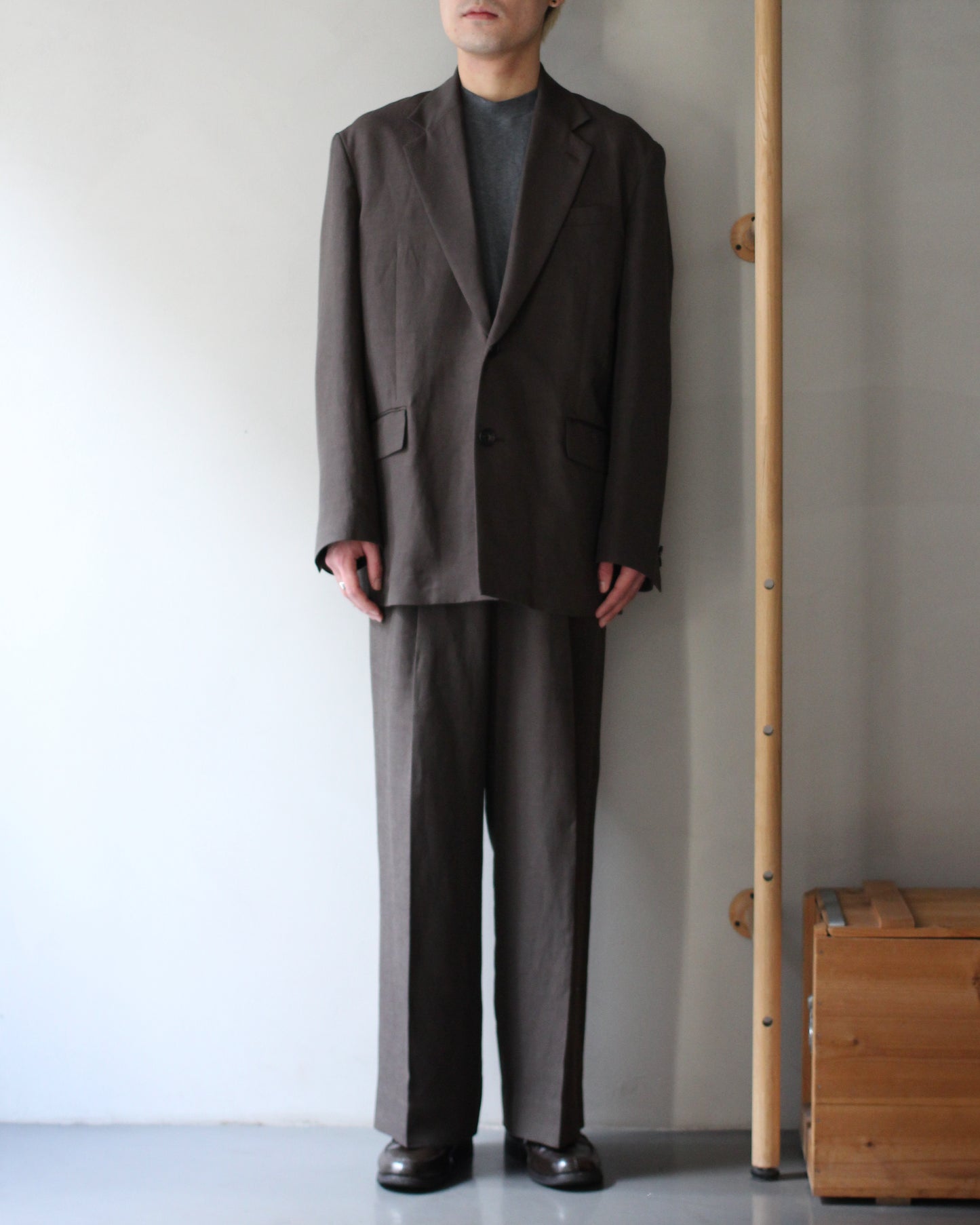 ssstein/VIS/LI/RA TWILL SINGLE BREASTED BLAZER "KHAKI BROWN"