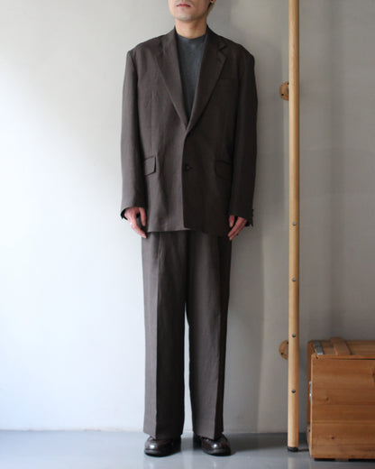 ssstein/VIS/LI/RA TWILL SINGLE BREASTED BLAZER "KHAKI BROWN"
