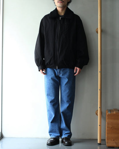 ssstein/DETATCHABLE COLLAR RESIN-FINISH COTTON JACKET  "BLACK"