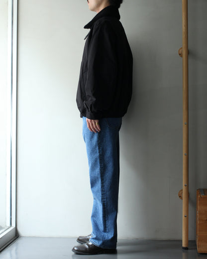 ssstein/DETATCHABLE COLLAR RESIN-FINISH COTTON JACKET  "BLACK"