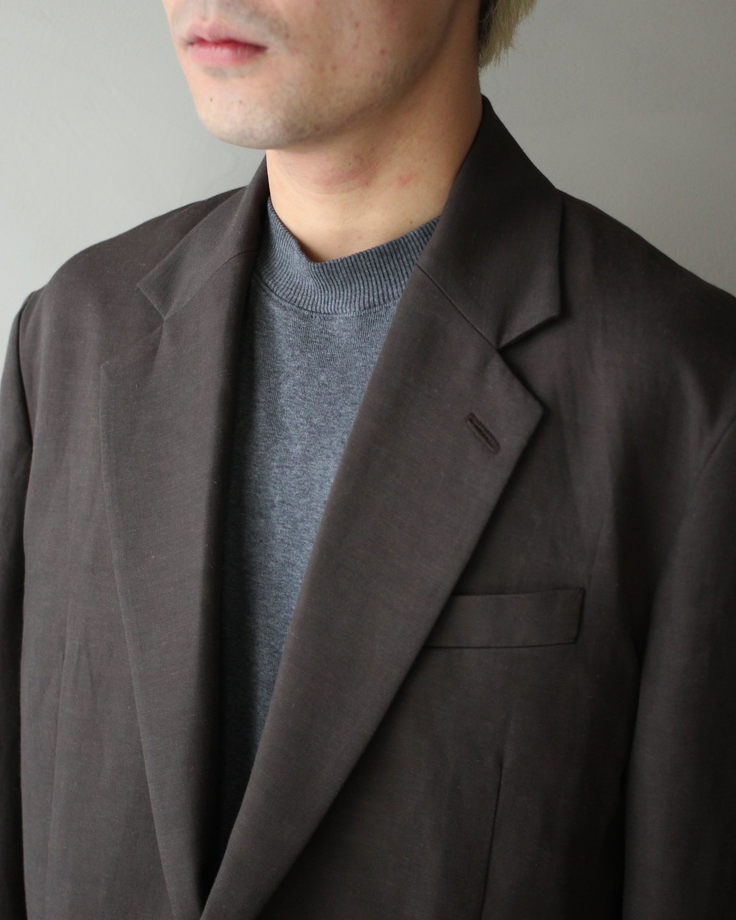 ssstein/VIS/LI/RA TWILL SINGLE BREASTED BLAZER "KHAKI BROWN"