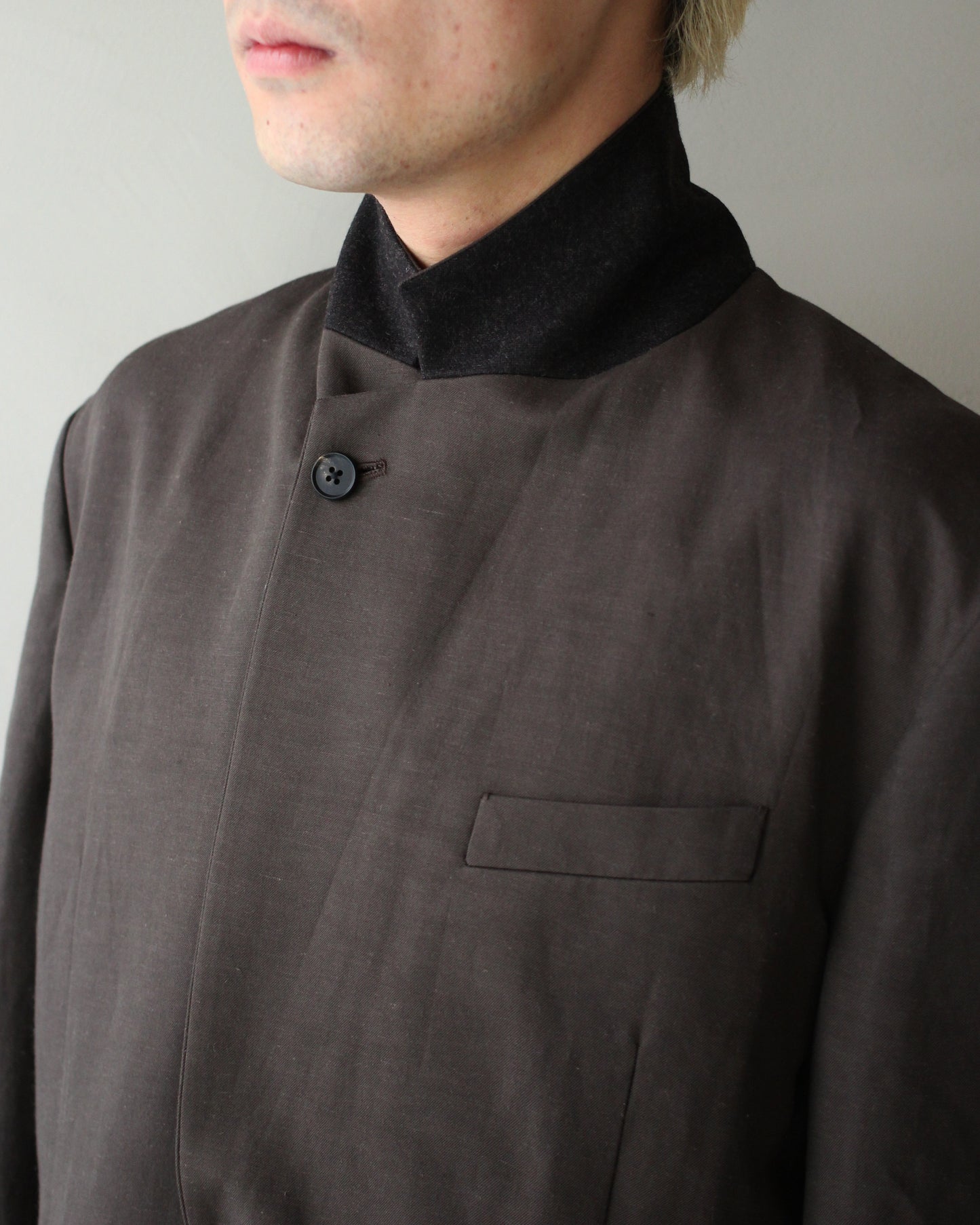 ssstein/VIS/LI/RA TWILL SINGLE BREASTED BLAZER "KHAKI BROWN"