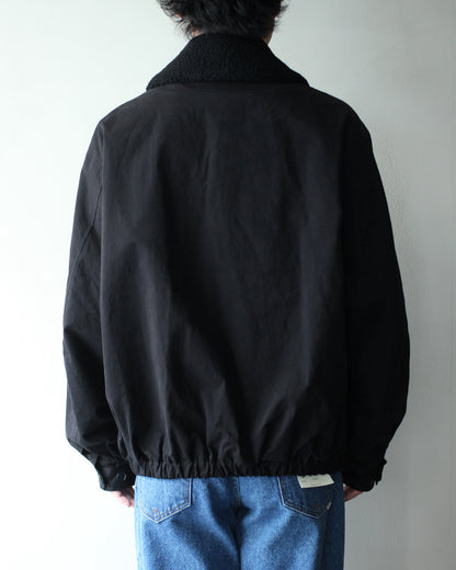 ssstein/DETATCHABLE COLLAR RESIN-FINISH COTTON JACKET  "BLACK"
