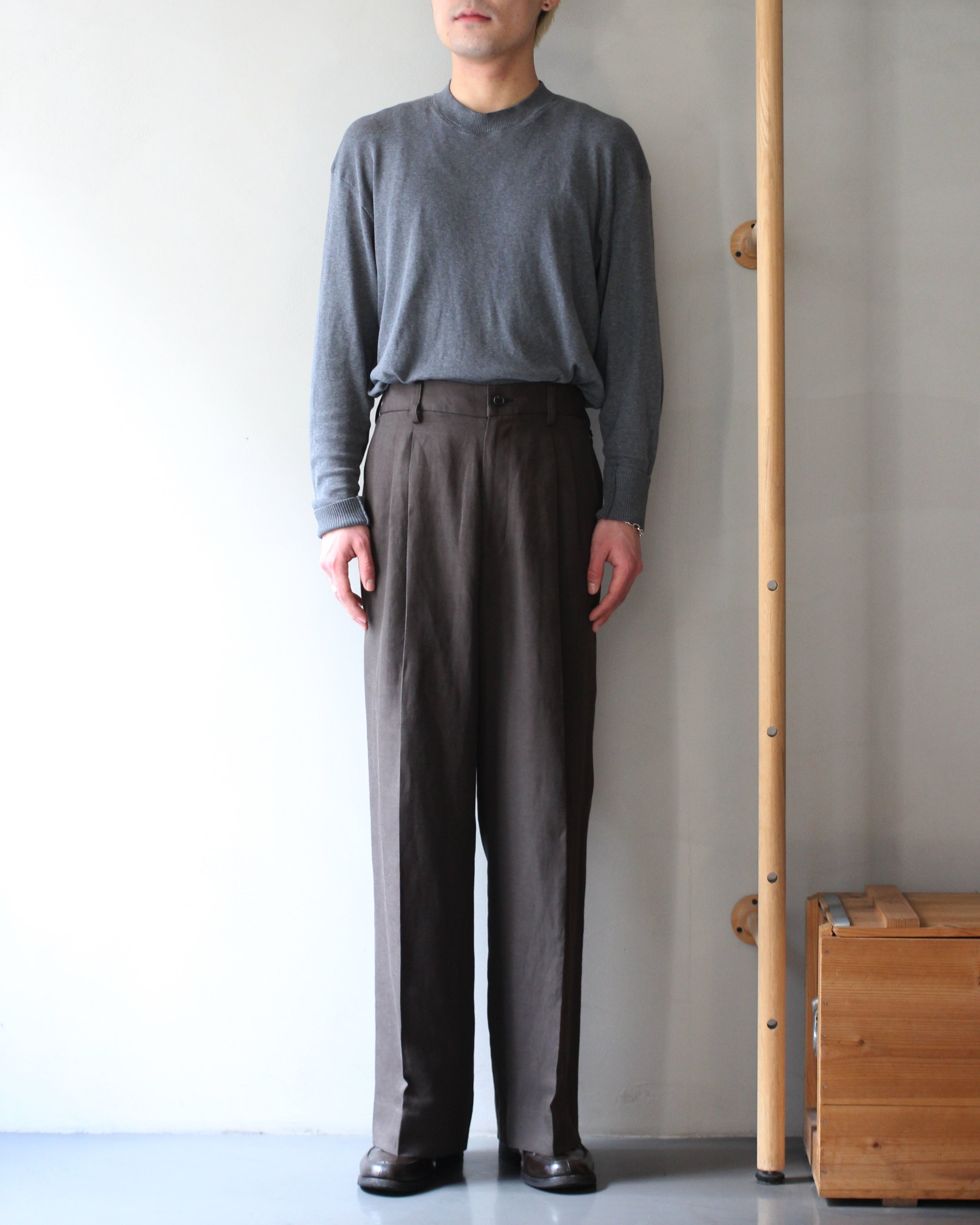 ssstein/VIS/LI/RA TWILL EASY LONG WIDE TROUSERS 