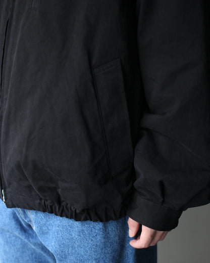 ssstein/DETATCHABLE COLLAR RESIN-FINISH COTTON JACKET  "BLACK"