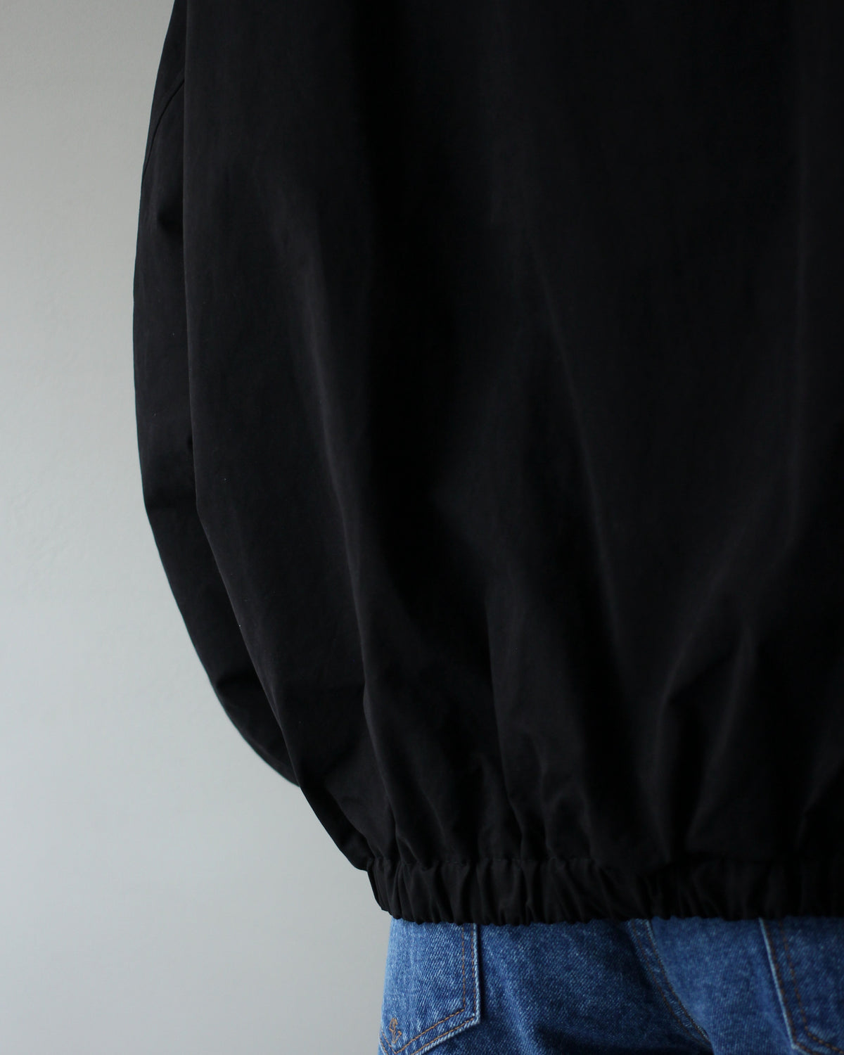 ssstein/DETATCHABLE COLLAR RESIN-FINISH COTTON JACKET  "BLACK"