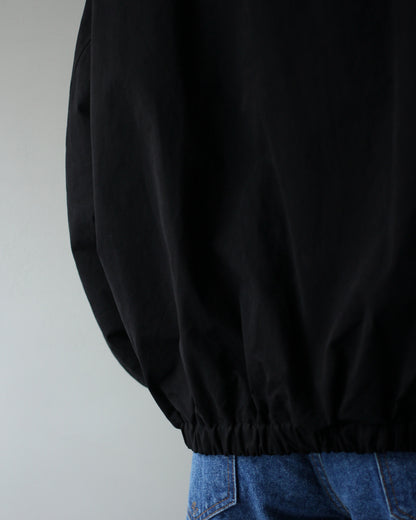 ssstein/DETATCHABLE COLLAR RESIN-FINISH COTTON JACKET  "BLACK"