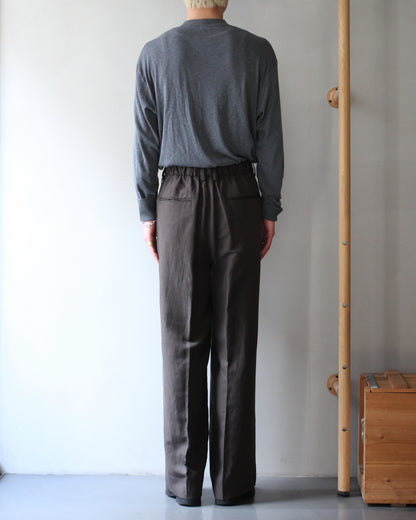 ssstein/VIS/LI/RA TWILL EASY LONG WIDE TROUSERS "KHAKI BROWN"