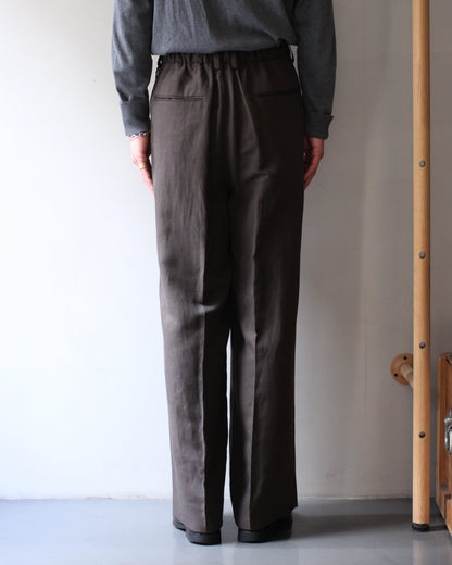 ssstein/VIS/LI/RA TWILL EASY LONG WIDE TROUSERS "KHAKI BROWN"