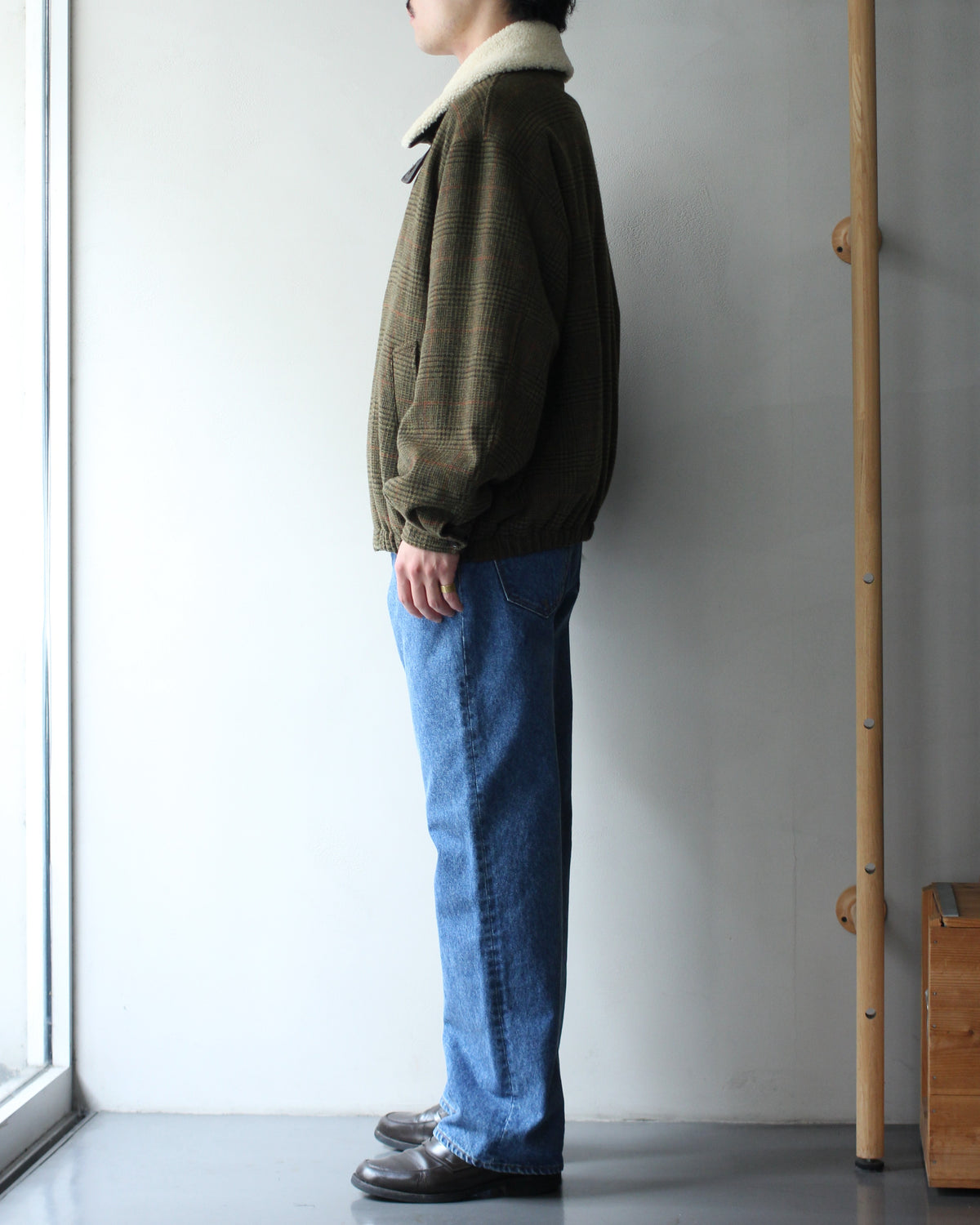 ssstein/DETATCHABLE COLLAR BRITISH TWEED JACKET  "TWEED CHECK"