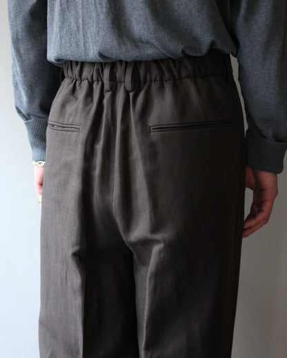 ssstein/VIS/LI/RA TWILL EASY LONG WIDE TROUSERS "KHAKI BROWN"