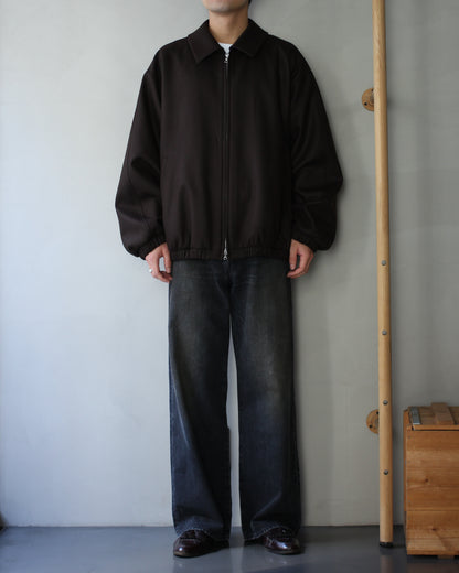 ssstein/MELTON OVERSIZED ZIP JACKET "GREY BROWN"