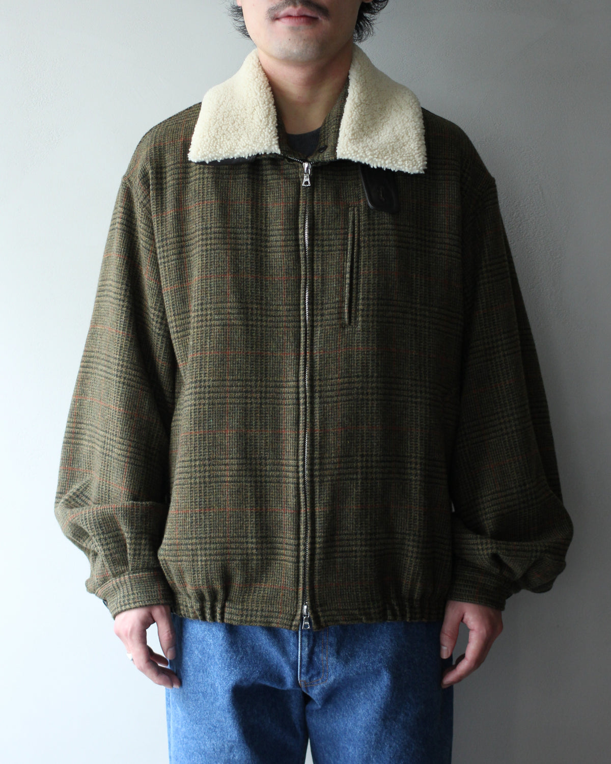 ssstein/DETATCHABLE COLLAR BRITISH TWEED JACKET  "TWEED CHECK"