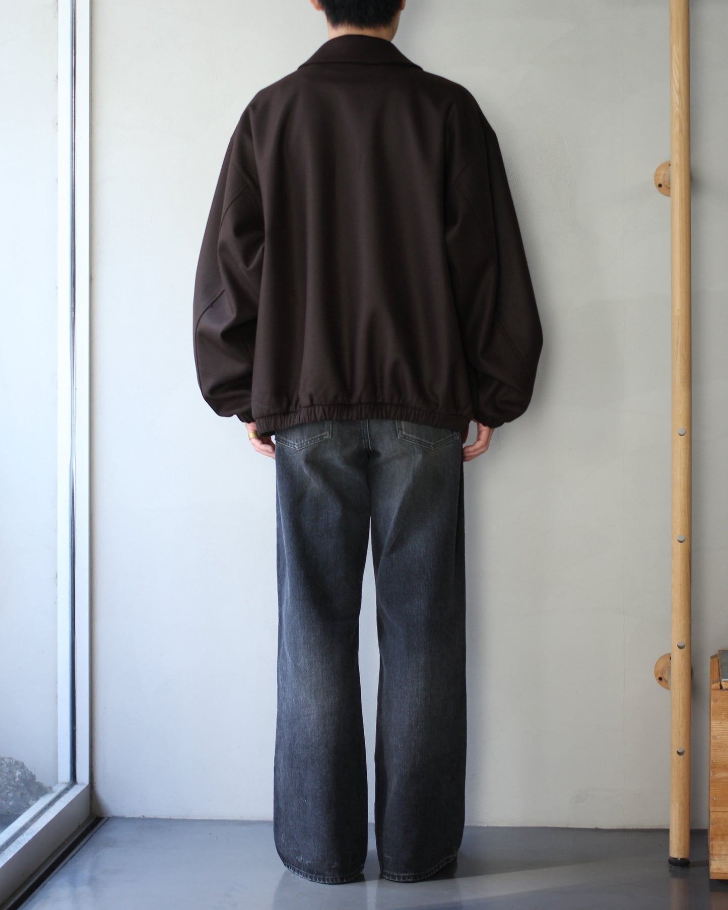 ssstein/MELTON OVERSIZED ZIP JACKET "GREY BROWN"