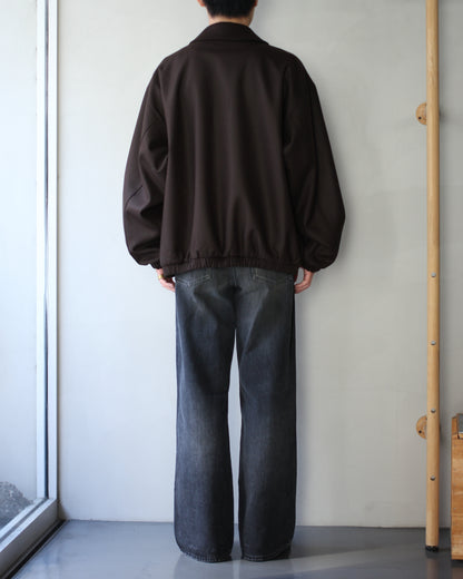 ssstein/MELTON OVERSIZED ZIP JACKET "GREY BROWN"