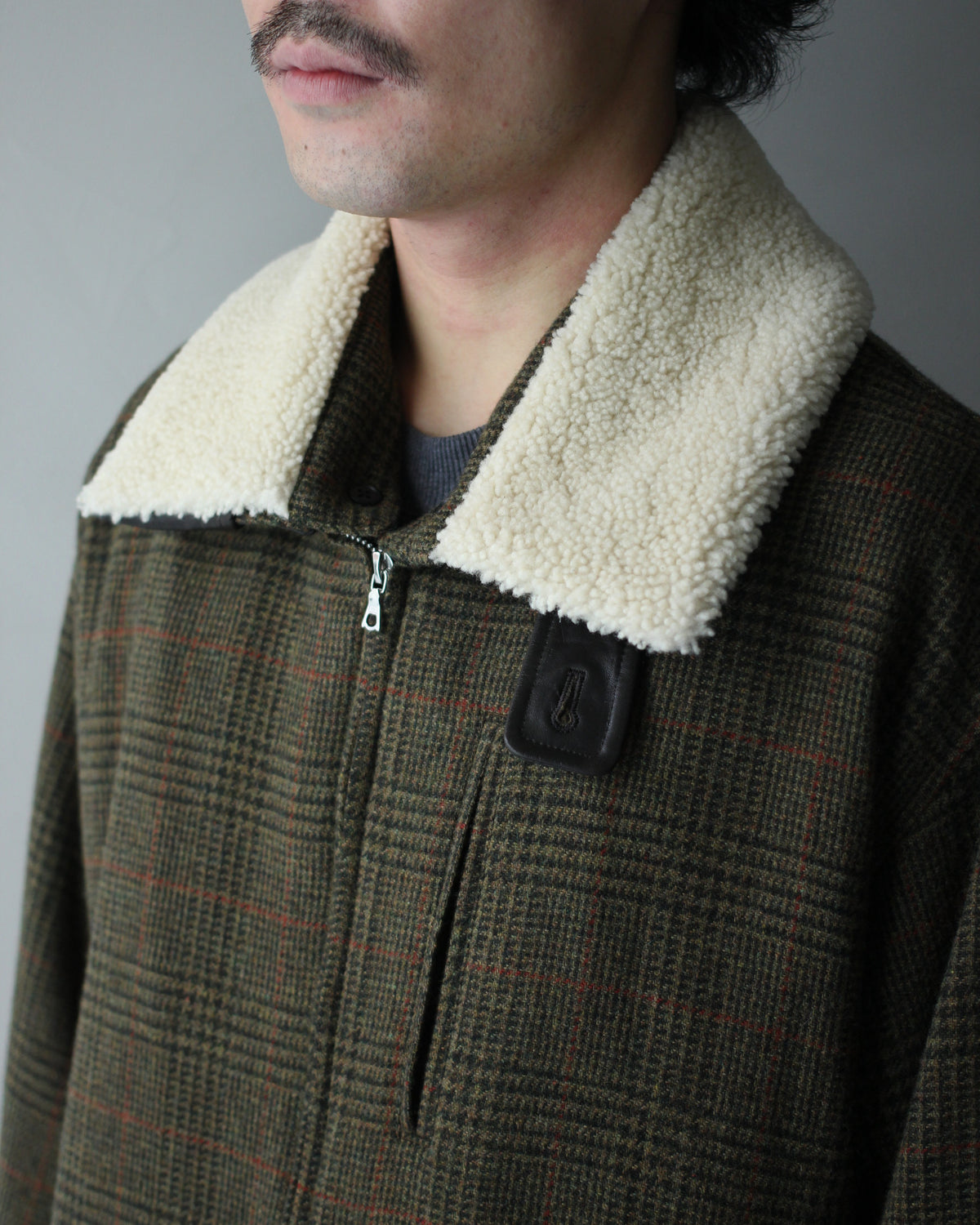 ssstein/DETATCHABLE COLLAR BRITISH TWEED JACKET  "TWEED CHECK"