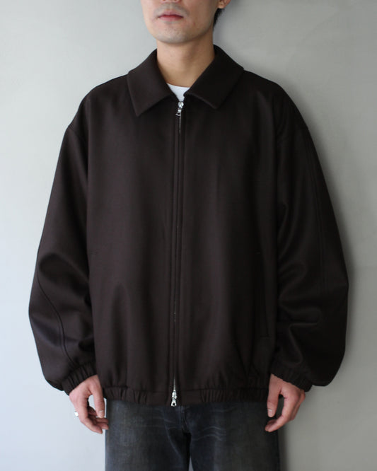 ssstein/MELTON OVERSIZED ZIP JACKET "GREY BROWN"