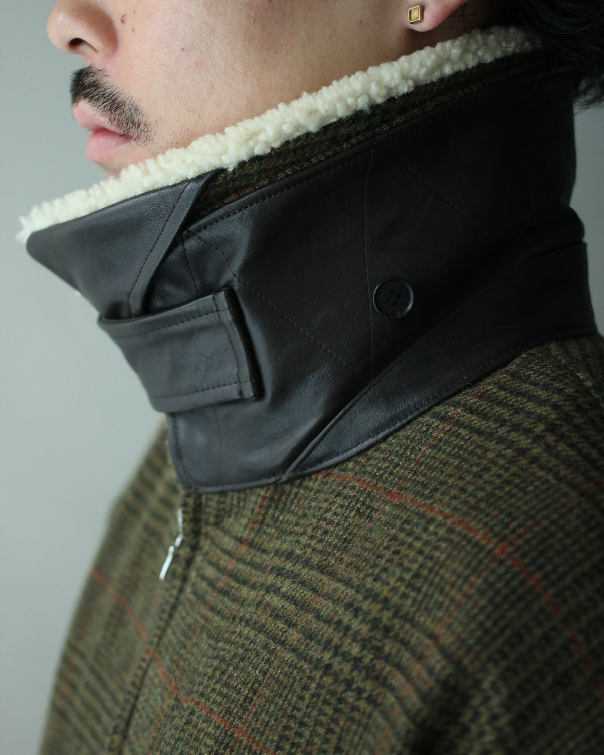 ssstein/DETATCHABLE COLLAR BRITISH TWEED JACKET  "TWEED CHECK"