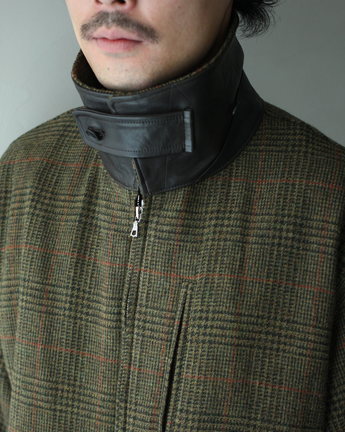 ssstein/DETATCHABLE COLLAR BRITISH TWEED JACKET  "TWEED CHECK"