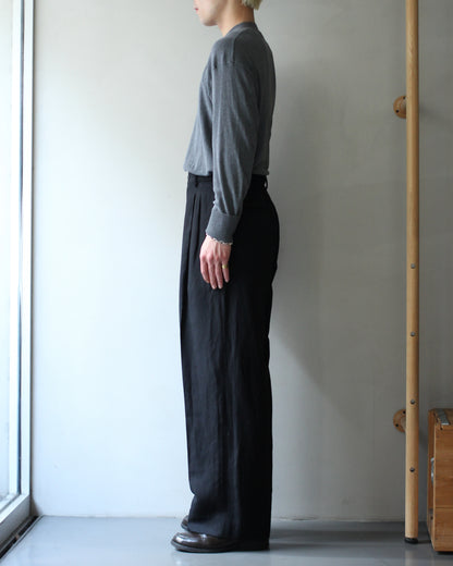 ssstein/VIS/LI/RA TWILL EASY LONG WIDE TROUSERS "BLACK"
