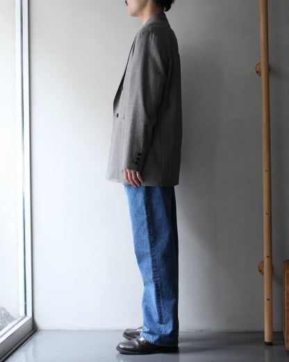 ULTERIOR/W/S HERRINGBONE STRIPE DB JKT "TAUPE GREY"