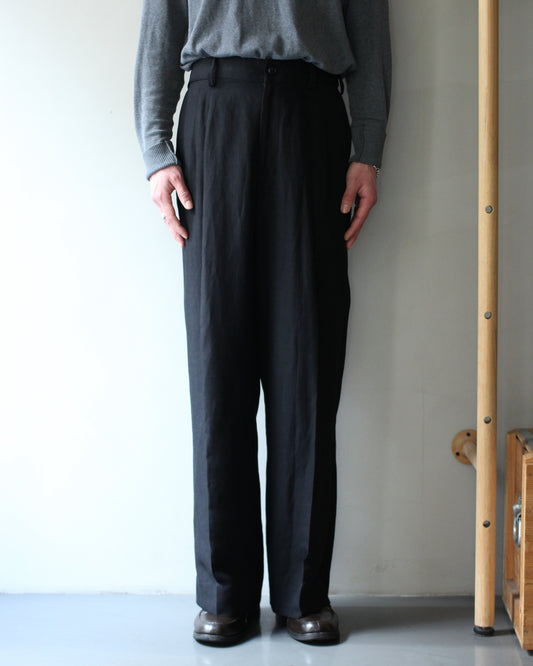 ssstein/VIS/LI/RA TWILL EASY LONG WIDE TROUSERS "BLACK"
